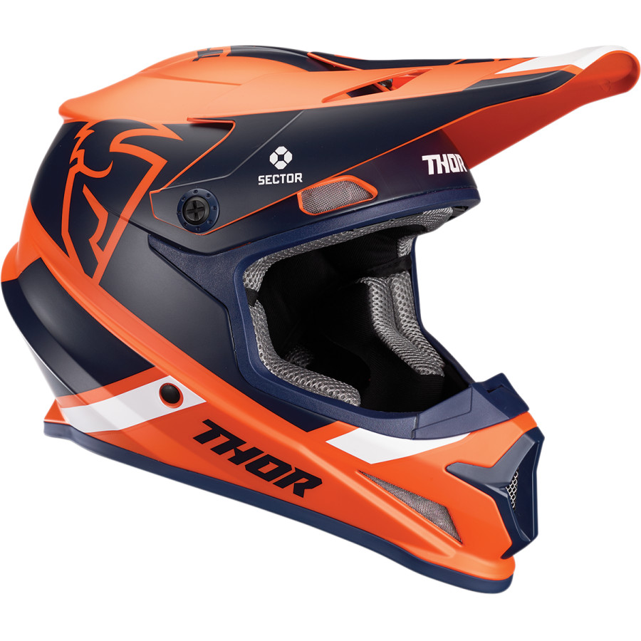 Main image of 2021 Thor Sector Split Helmet (Orange/Navy)