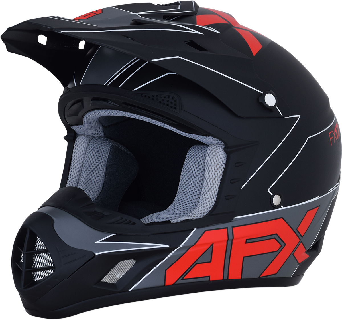AFX FX-17 Helmet - Aced Matte Black/Red, Medium (Part No. 0110-6485): AOMC.mx AFX FX-17 Helmet - Aced Matte Black/Red, Medium (Part No. 0110-6485): AOMC.mx