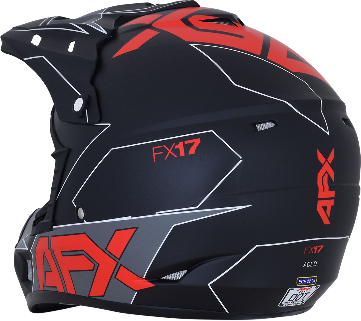 AFX FX-17 Helmet - Aced Matte Black/Red, Medium (Part No. 0110-6485):  AOMC.mx