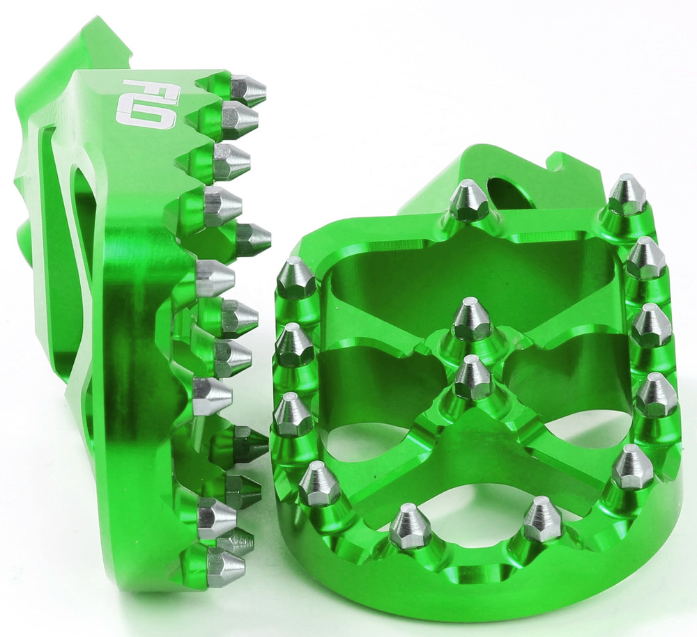 Main image of Flo Footpegs (Green) Kawasaki KX65/85/100