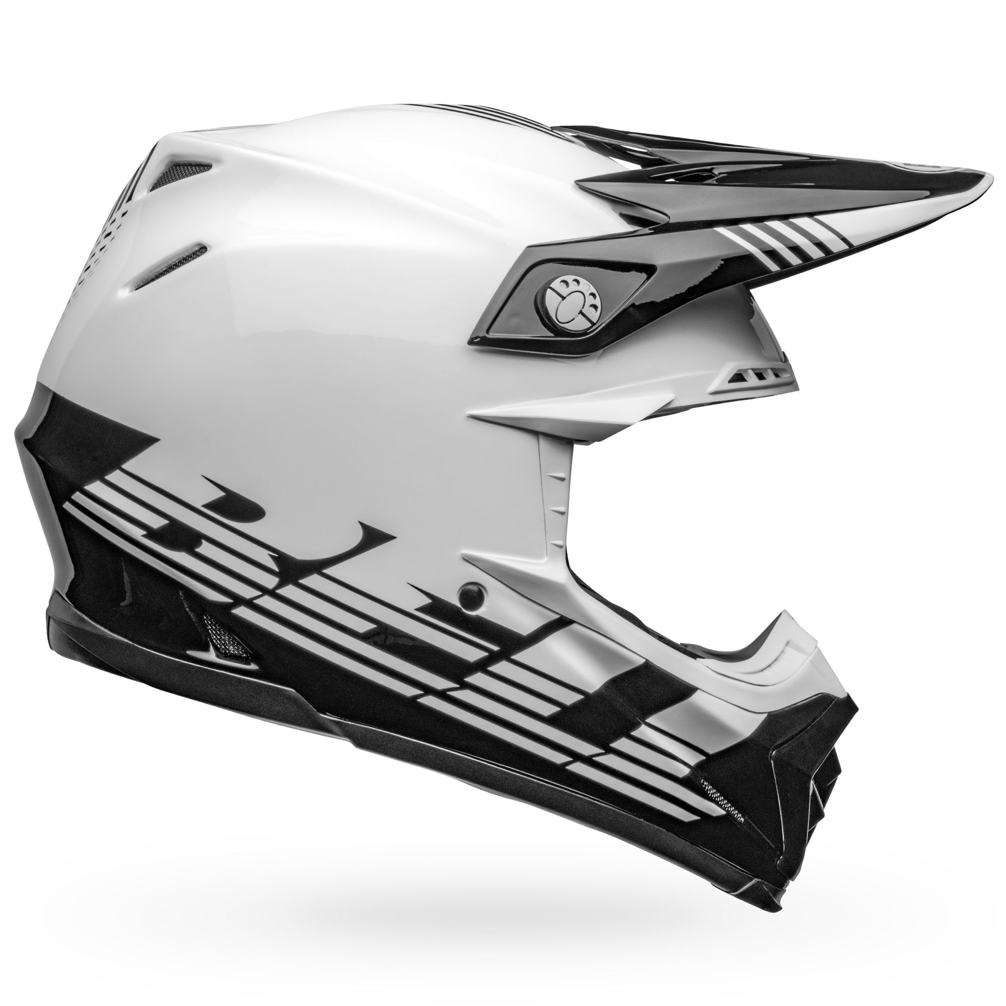 Main image of 2022 Bell Moto-9 MIPS Louver Helmet (Black/White)