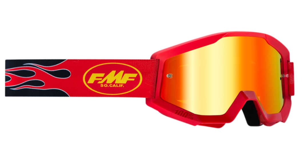 Main image of 2022 FMF Powercore Flame Goggles Red (Red Mirror)