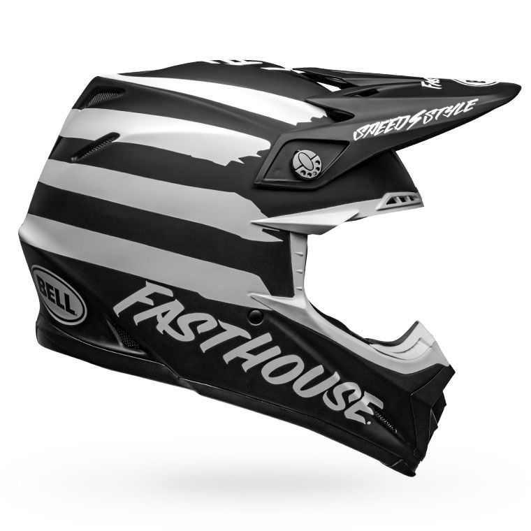 Main image of Bell Moto-9 MIPS Fasthouse Signia Matte Helmet (Black/White)