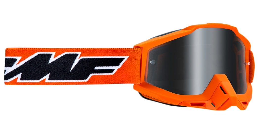 Main image of 2022 FMF Powerbomb Rocket Goggles Orange (Silver Mirrored Lens)