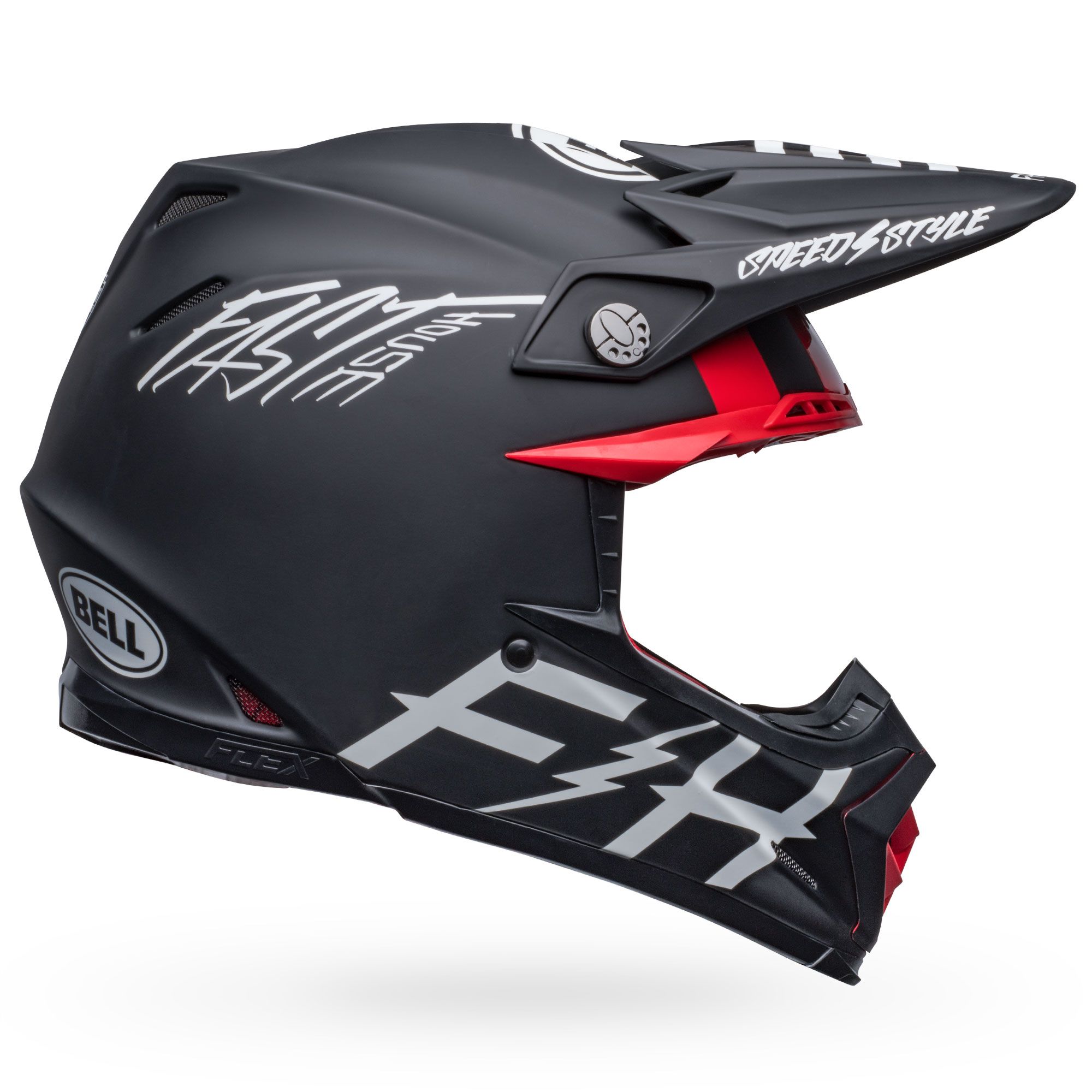 Main image of 2022 Bell Moto-9s Flex Fasthouse Tribe Matte Helmet (Black/White)