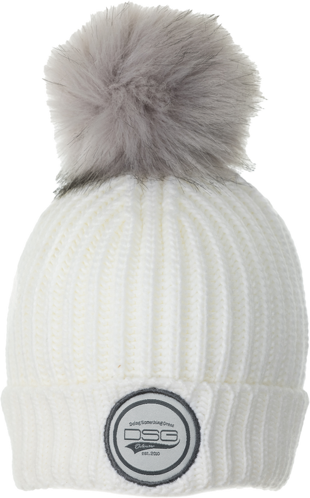 Main image of 2022 DSG Folded Pom Beanie (White)