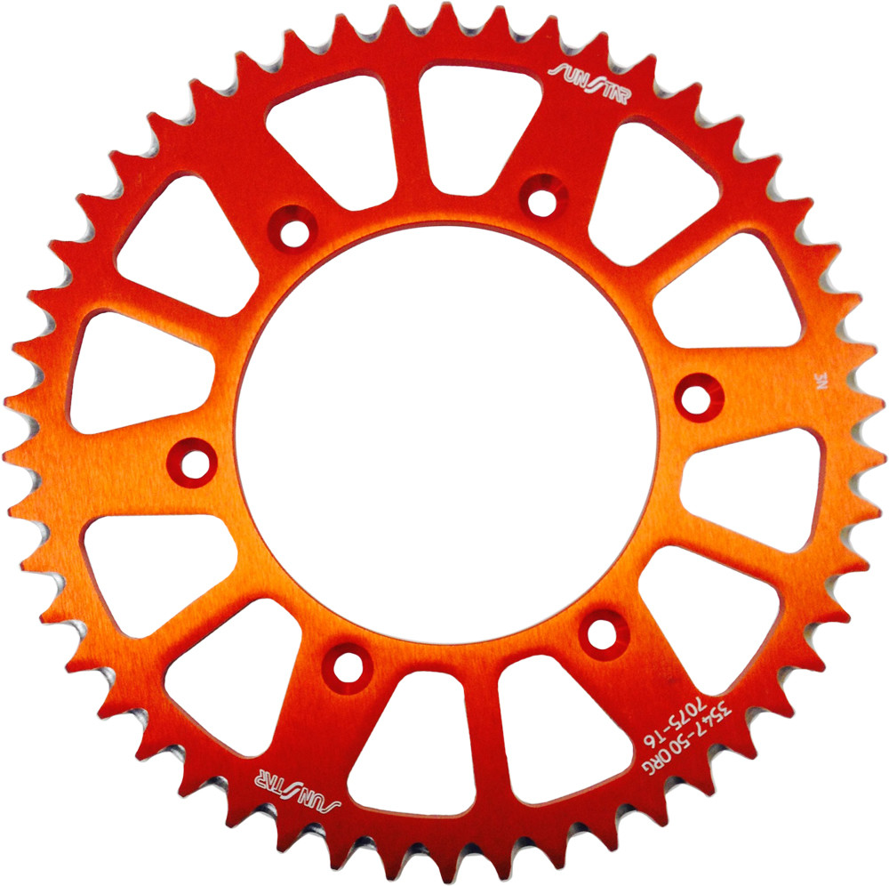 Main image of Sunstar Orange/Black Aluminum Rear Sprocket KTM/HQV 50T-520 90-22