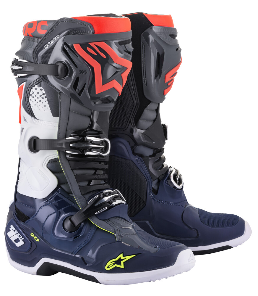 Main image of 2021 Alpinestars Tech 10 Boots (Grey/Blue/Red)