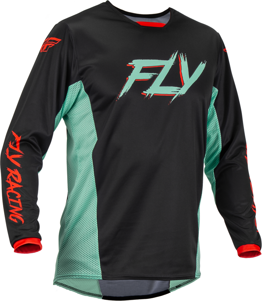 Main image of 2023 Fly Racing Kinetic S.E. Rave Jersey (Black/Mint)
