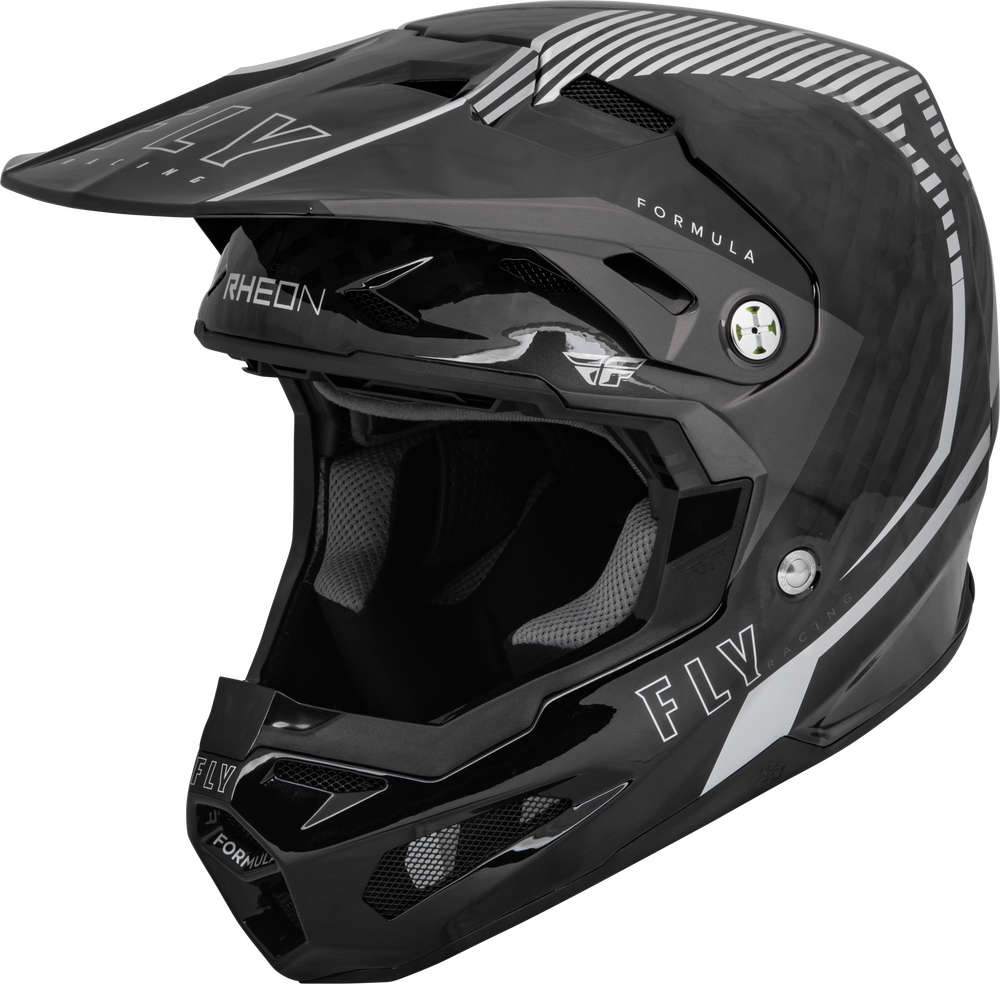 Main image of 2023 Fly Racing Formula Carbon Tracer Helmet (Black/Silver)