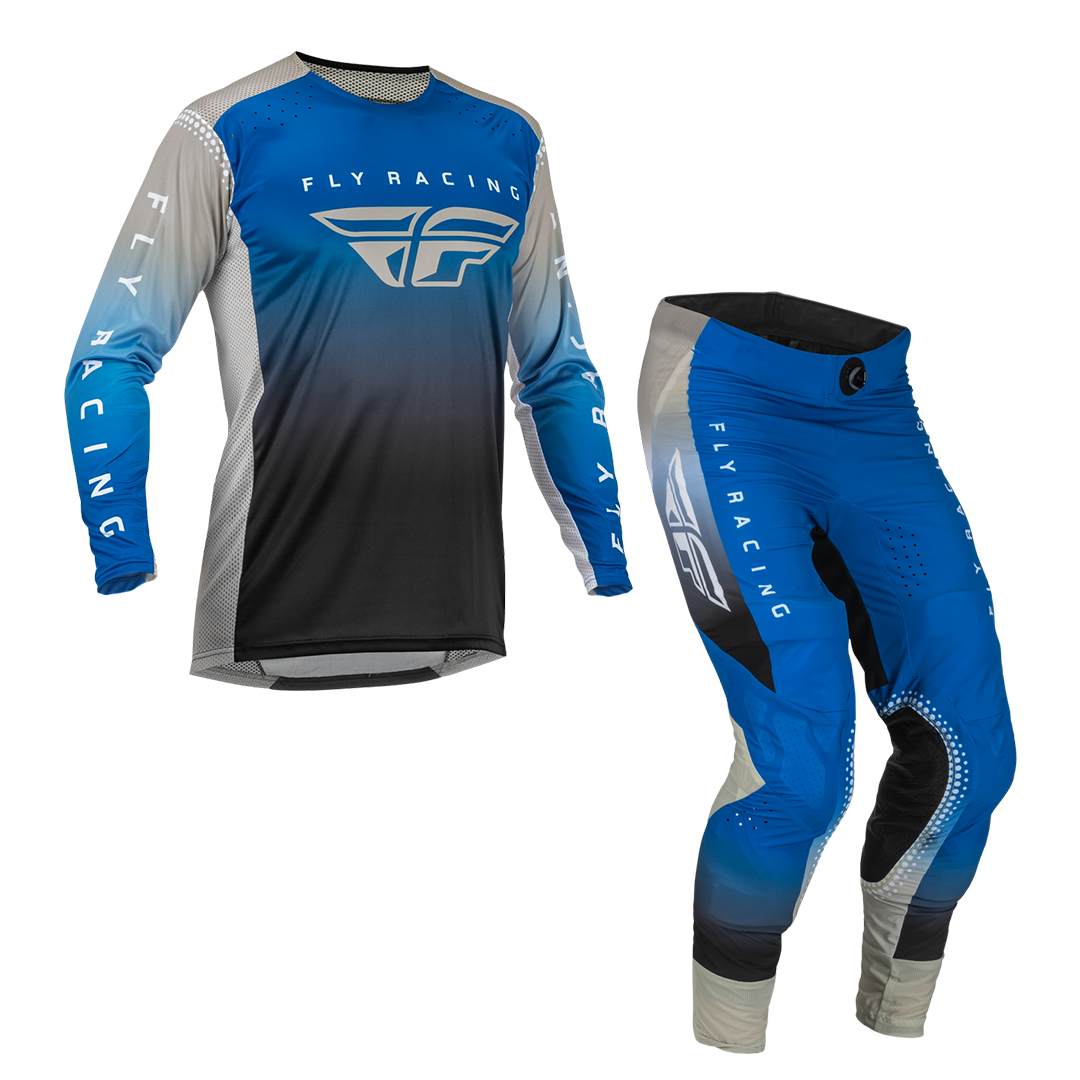 2023 Fly Racing Lite Gear Set (Blue/Grey): AOMC.mx