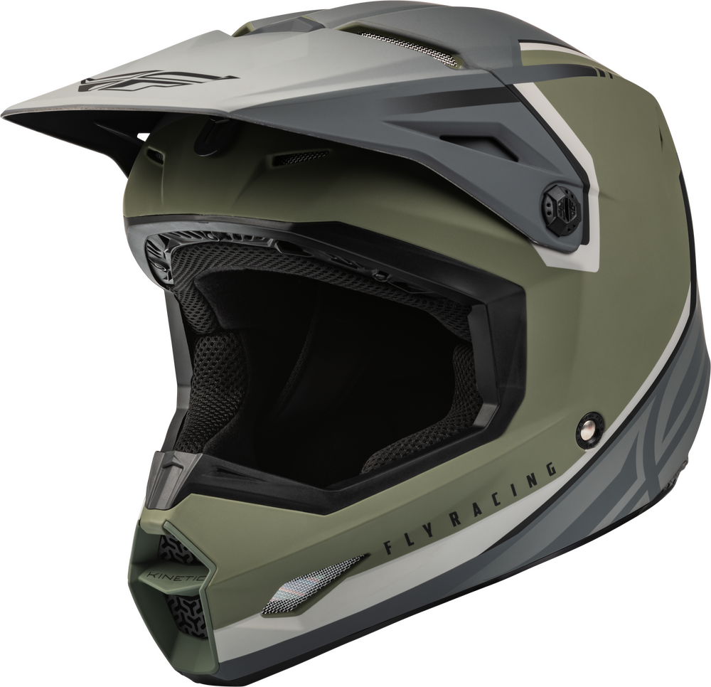 Main image of 2023 Fly Racing Kinetic Vision Helmet (Grey/Olive Green)