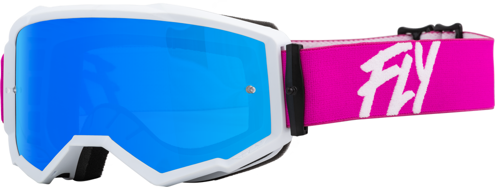 Main image of 2023 Fly Racing Zone Goggle with Blue Mirror Smoke Lens (Pink/White)