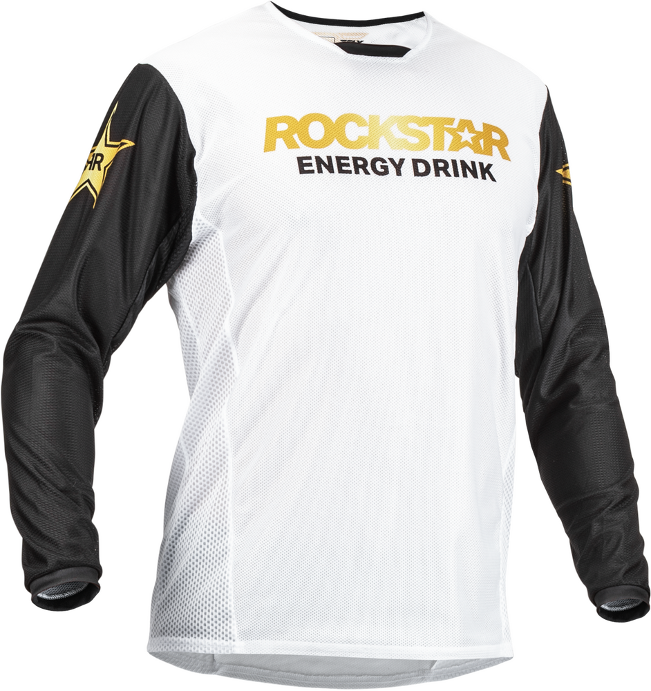 Main image of 2023 Fly Racing Kinetic Rockstar Mesh Jersey (White/Black)