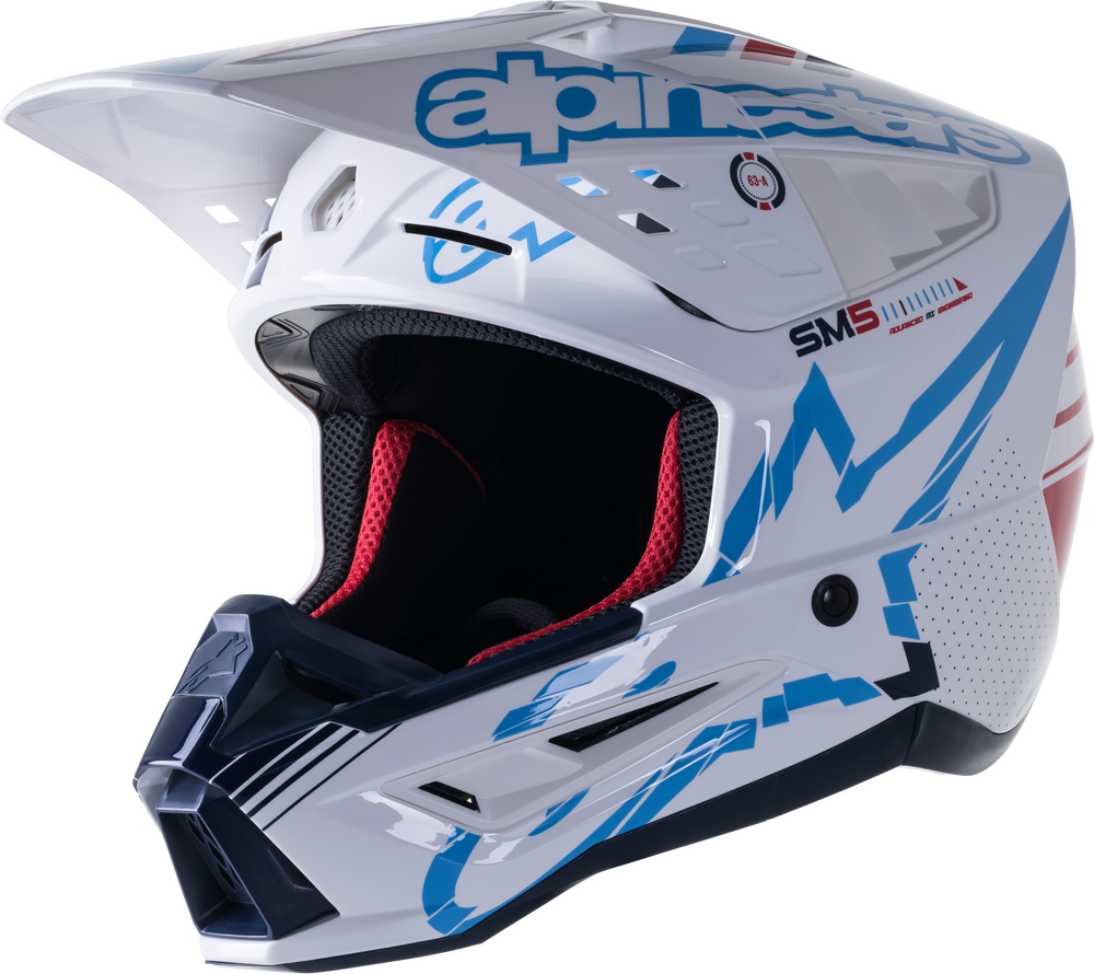 Main image of 2023 Alpinestars S-M5 Action Helmet (White/Blue/Red)