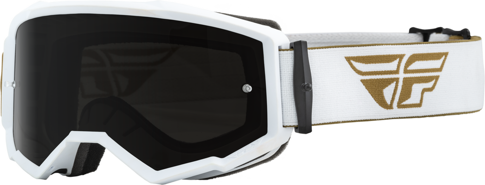 Main image of 2023 Fly Racing Zone Goggle with Dark Smoke Lens (White/Gold)