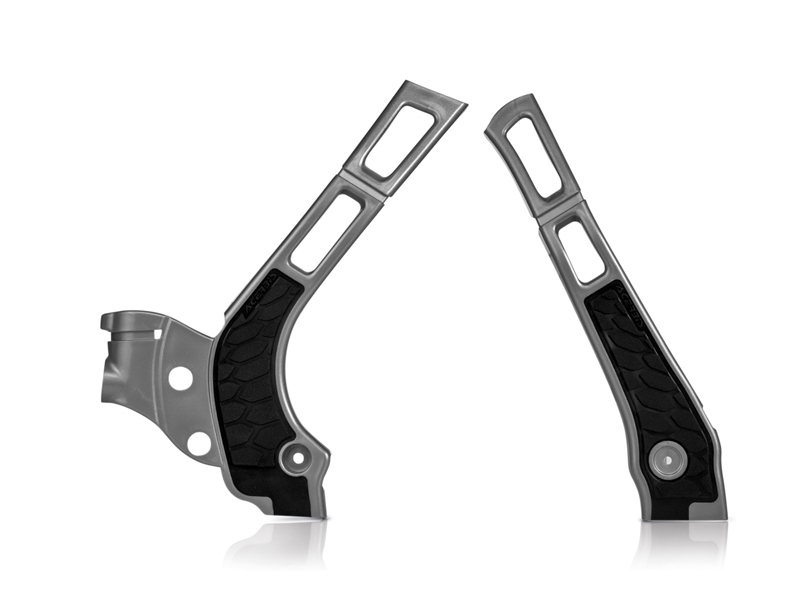 Main image of Acerbis Yamaha YZ125/YZ250 X-Grip Frame Guards (Silver/Black) 05-24