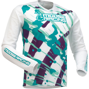 Main image of Moose Racing Youth Agroid Mesh Jersey (White/Purple/Teal)