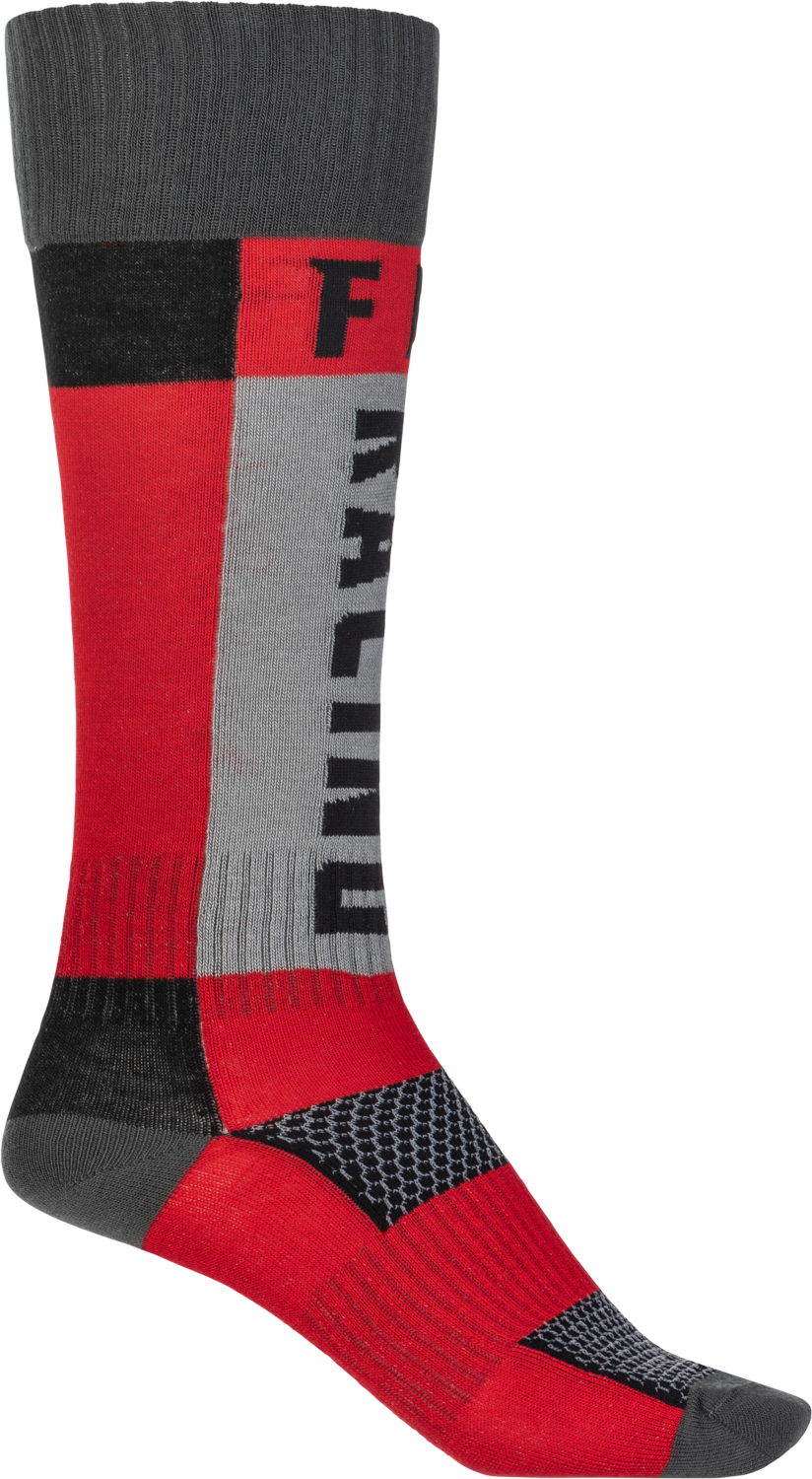 Main image of 2022 Fly Racing MX Socks Thick (Red/Grey)