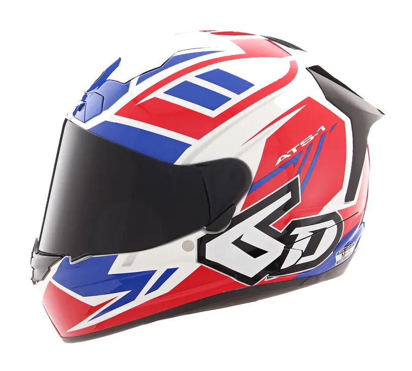 Main image of 6D ATS-1R Rogue Gloss Helmet (Red/White/Blue)