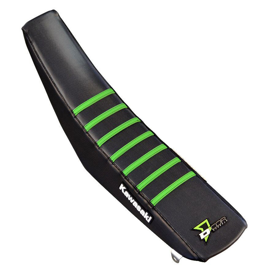 Main image of D'Cor Kawasaki KX/KXF Seat Cover (Black/Green)