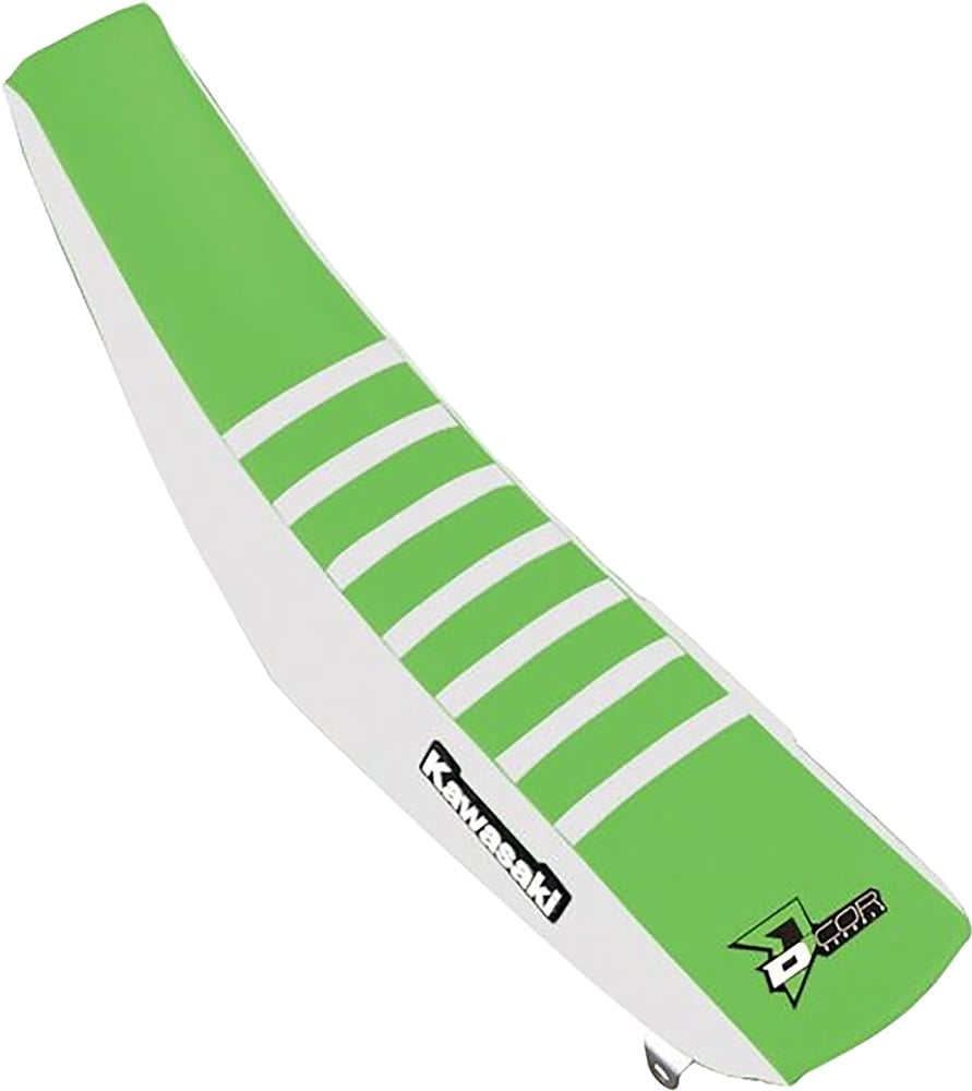 Main image of D'Cor Kawasaki KX Seat Cover (White/Green)