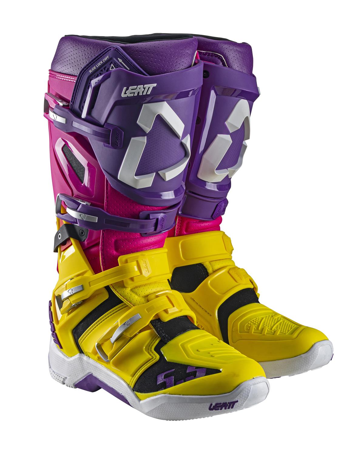 Leatt 5.5 Flexlock Boots (Pink/Gold/Purple): AOMC.mx