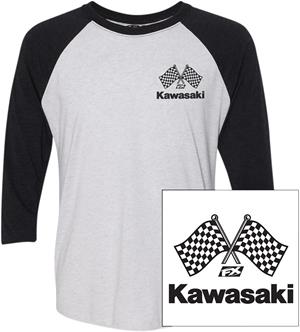 Main image of 2020 Kawasaki Finishline Tee 3/4 (White/Black)