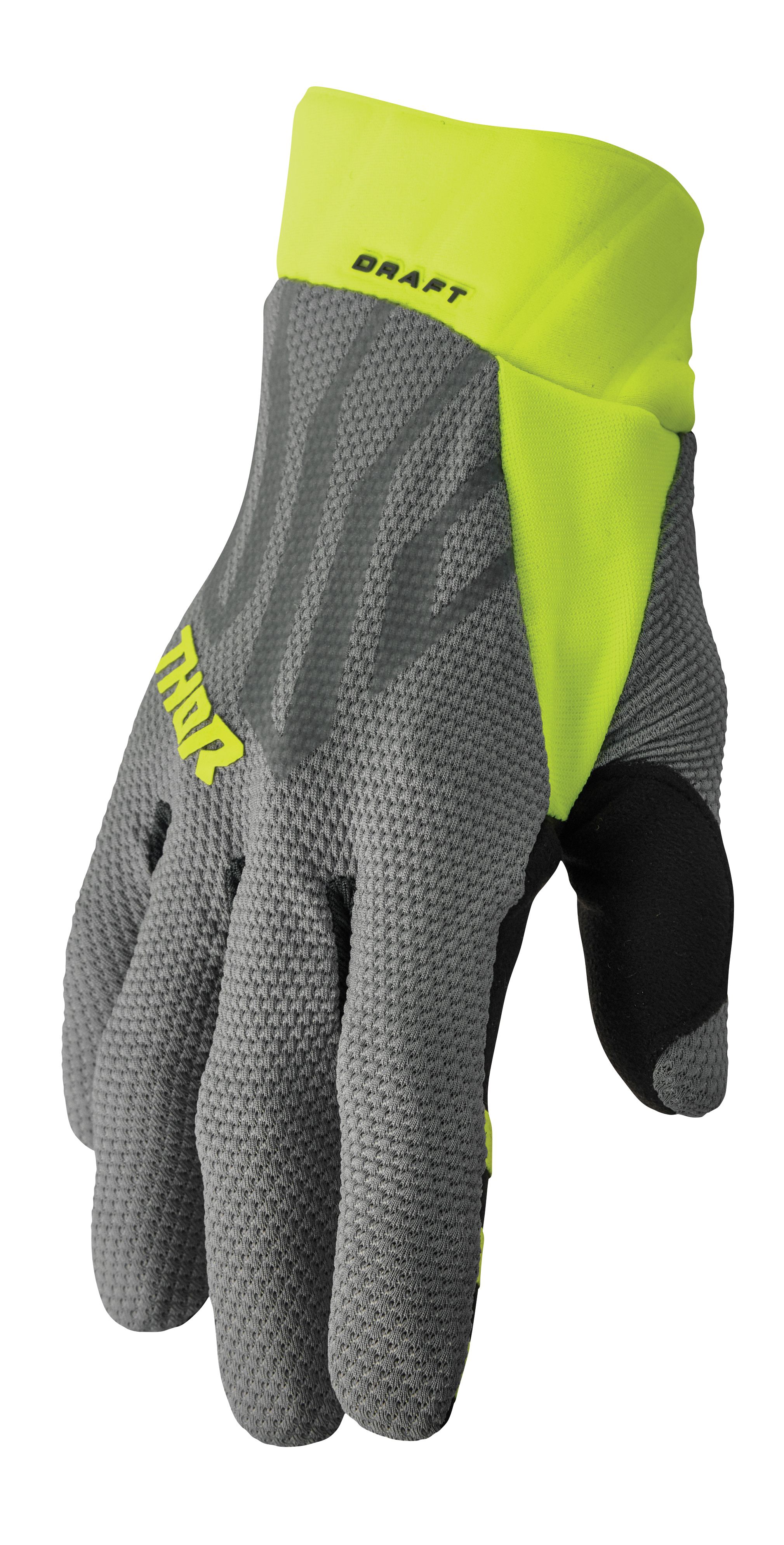 Main image of 2023 Thor Draft Gloves (Gray/Acid)