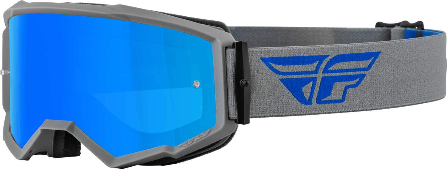 Main image of 2022 Fly Racing Zone Goggle with Blue Mirror/Smoke Lens (Grey/Blue)