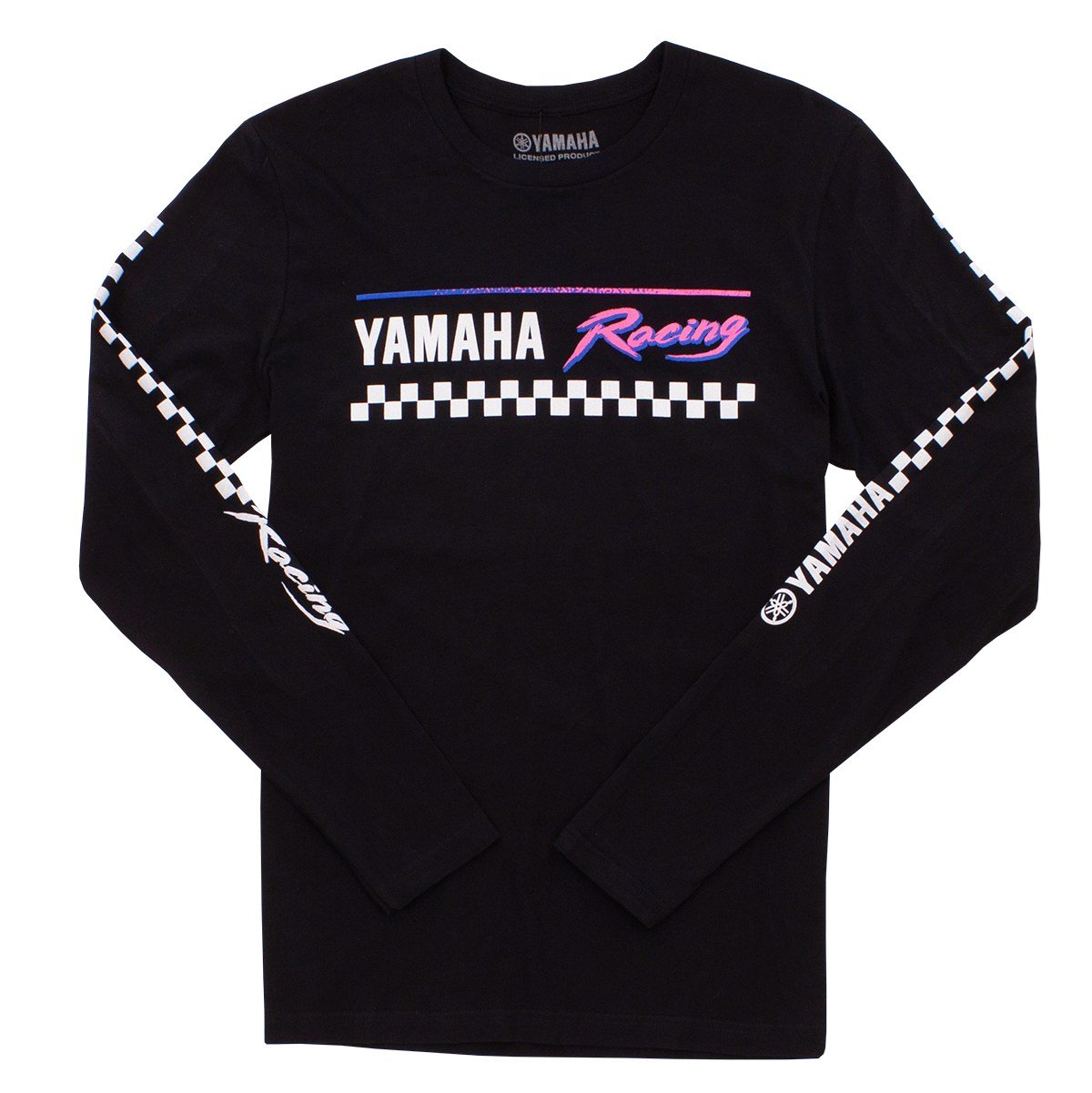 Main image of 2021 Yamaha Motosport Retro Finish Line L/S Tee (Black/Pink)