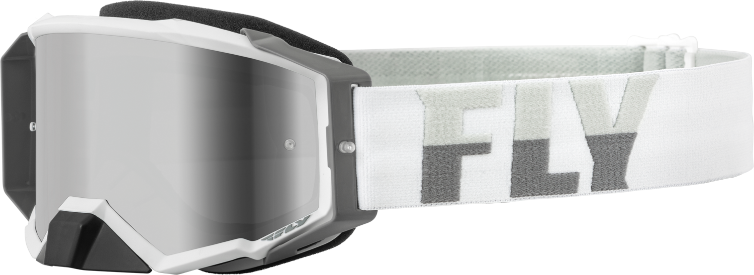 Main image of 2022 Fly Racing Zone Pro Goggle with Silver Mirror/Smoke Lens (White/Grey)