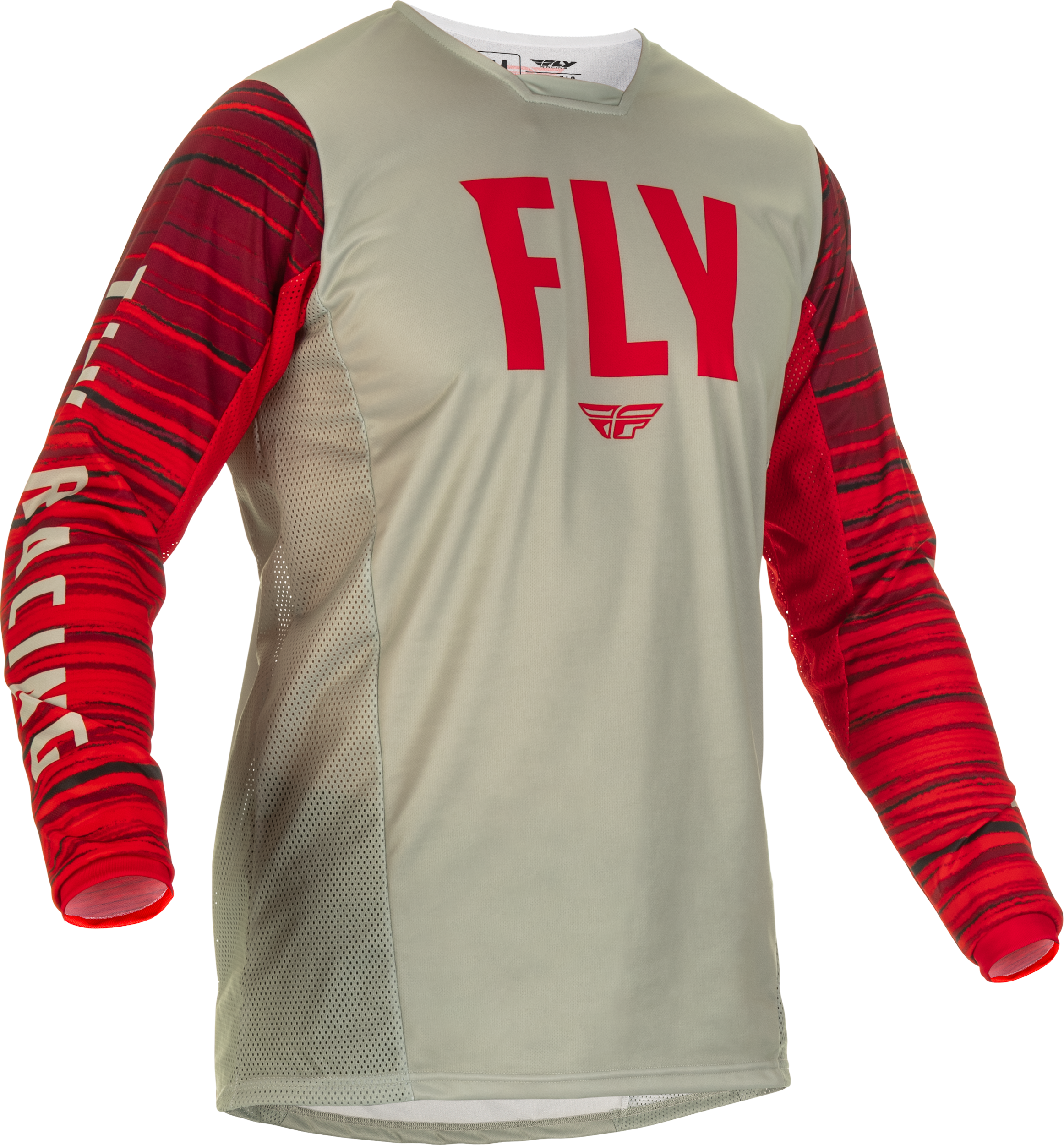 Main image of Fly Racing Kinetic Wave Jersey (Light Grey/Red)