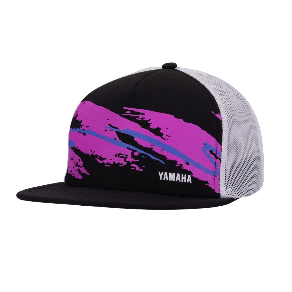 One Size Licensed Yamaha White Graffiti Flat Bill Snapback Hat 