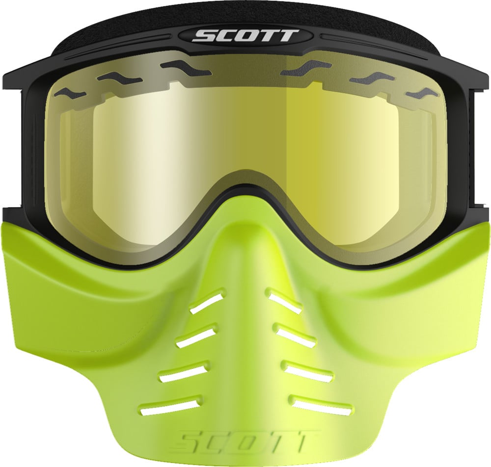 Scott Black/Yellow 83X Safari Facemask Snow Goggles w/Yellow Lens -  218166-1040029 Snowmobile - Dennis Kirk
