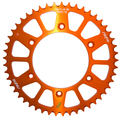 Main image of Sunstar Orange/Black Aluminum Rear Sprocket KTM/HQV 49T-520 90-22