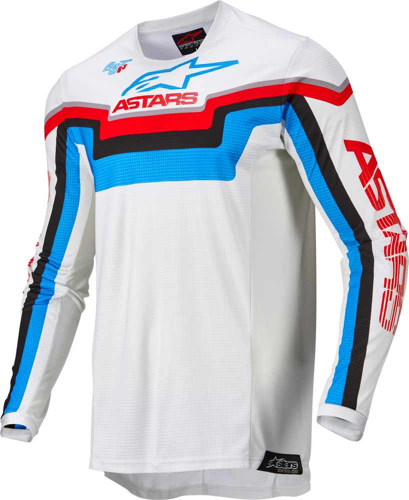 2022 Alpinestars Techstar Jersey (White/Blue/Red): AOMC.mx