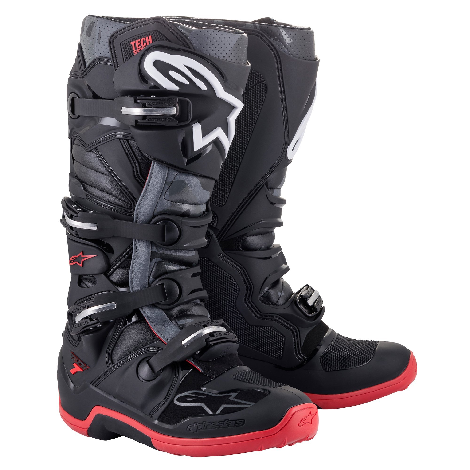 Alpinestars Tech 7 Boots (Black/Cool Grey/Red): AOMC.mx