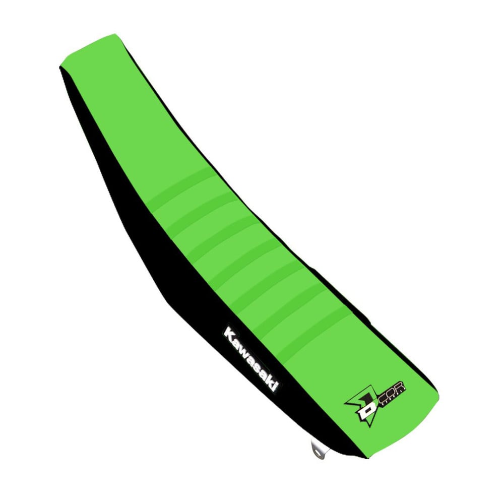 Main image of D'Cor Kawasaki '21 Mek Seat Cover (Black/Green)