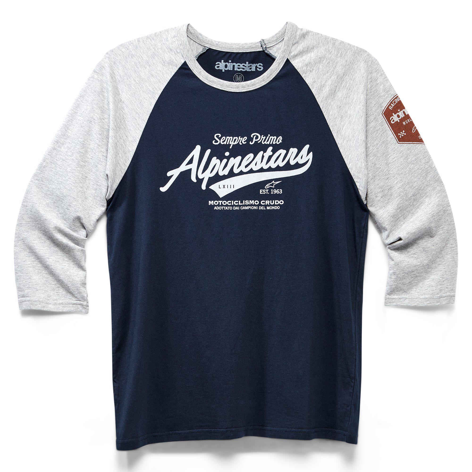 AOMC.mx: 2021 Alpinestars Script Baseball Tee (Gray/Navy)