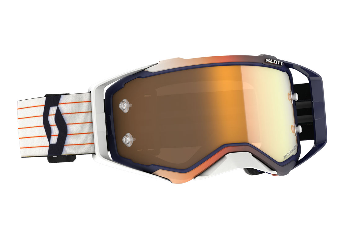 Main image of Scott Prospect Goggles (Blue/White) Gold Chrome Lens