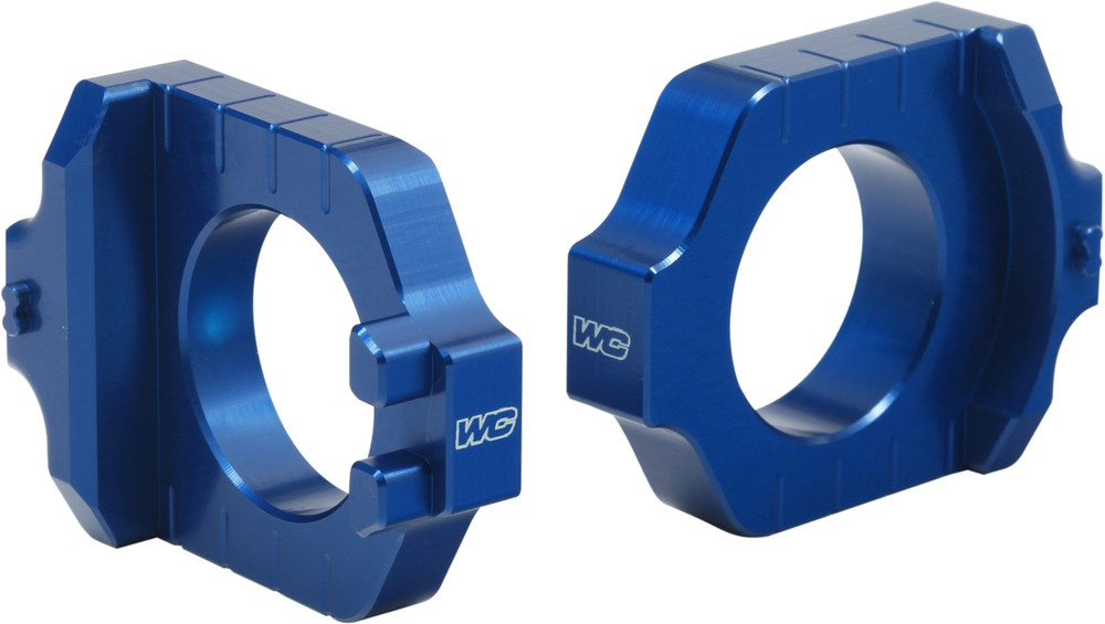 Main image of Works Connection Elite Axle Blocks (Blue) RMZ/KX