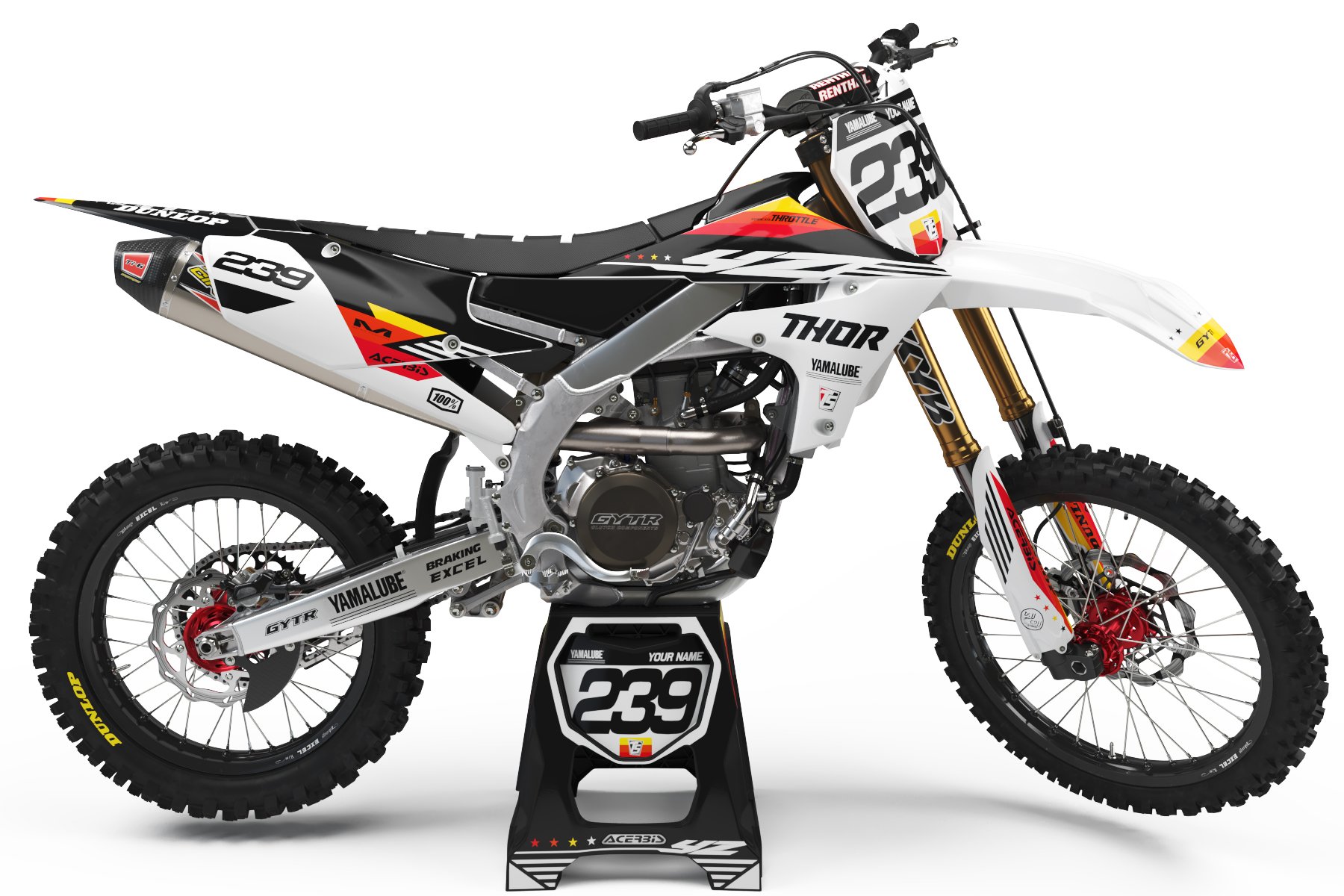 AOMC.mx Throttle Syndicate Yamaha Flag Graphic Kit (Red)