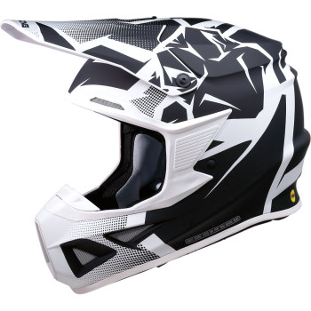 2022 Moose Racing F.I. Agroid Helmet (Black/White): AOMC.mx