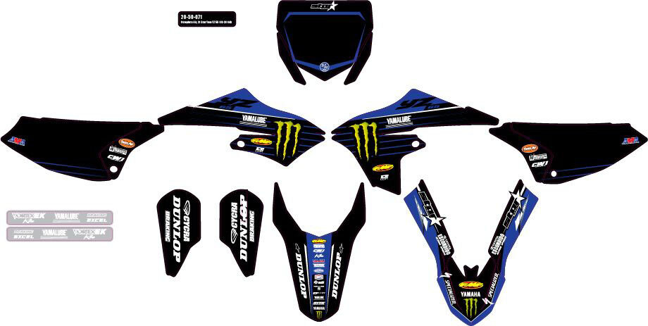 dcor 20-50-071 2021 Star Racing Compatible with Yamaha Complete Graphics Kit - Black