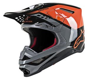 Alpinestars Supertech M8 Triple Helmet (Orange/Grey/Black): AOMC.mx