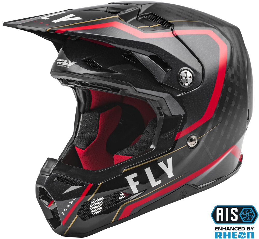 Main image of Fly Racing Youth Formula Carbon Axon Helmet (Black/Red/Khaki)