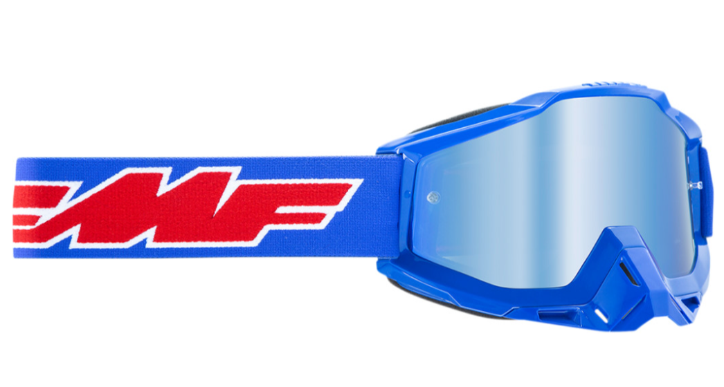 Main image of 2022 FMF Youth Powerbomb Rocket Goggles Blue (Blue Mirror)