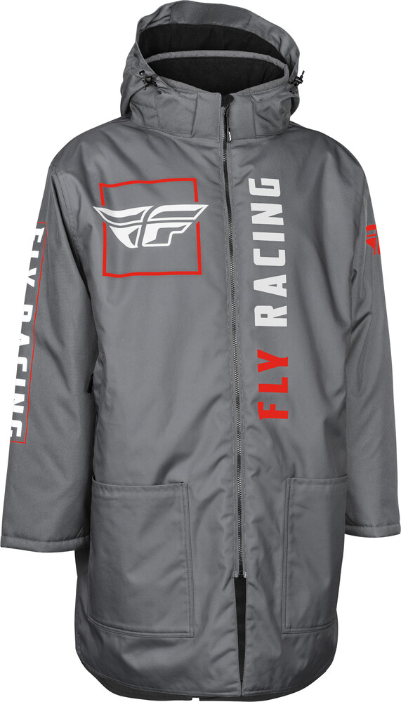 Main image of 2022 Fly Racing Pit Coat (Gray/Red)