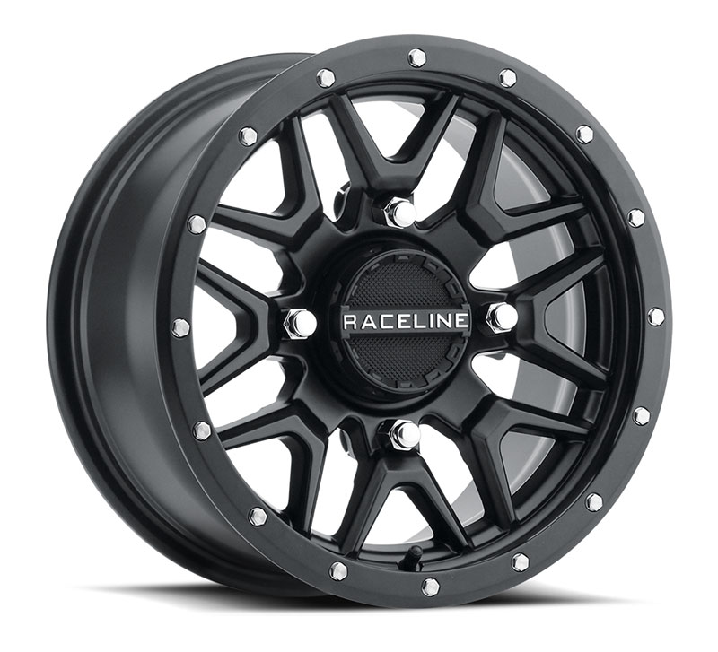 Raceline A94B Krank 14x7 inch Satin Black Wheel for Powersports Vehicles, 4x156 Bolt Pattern main image 1